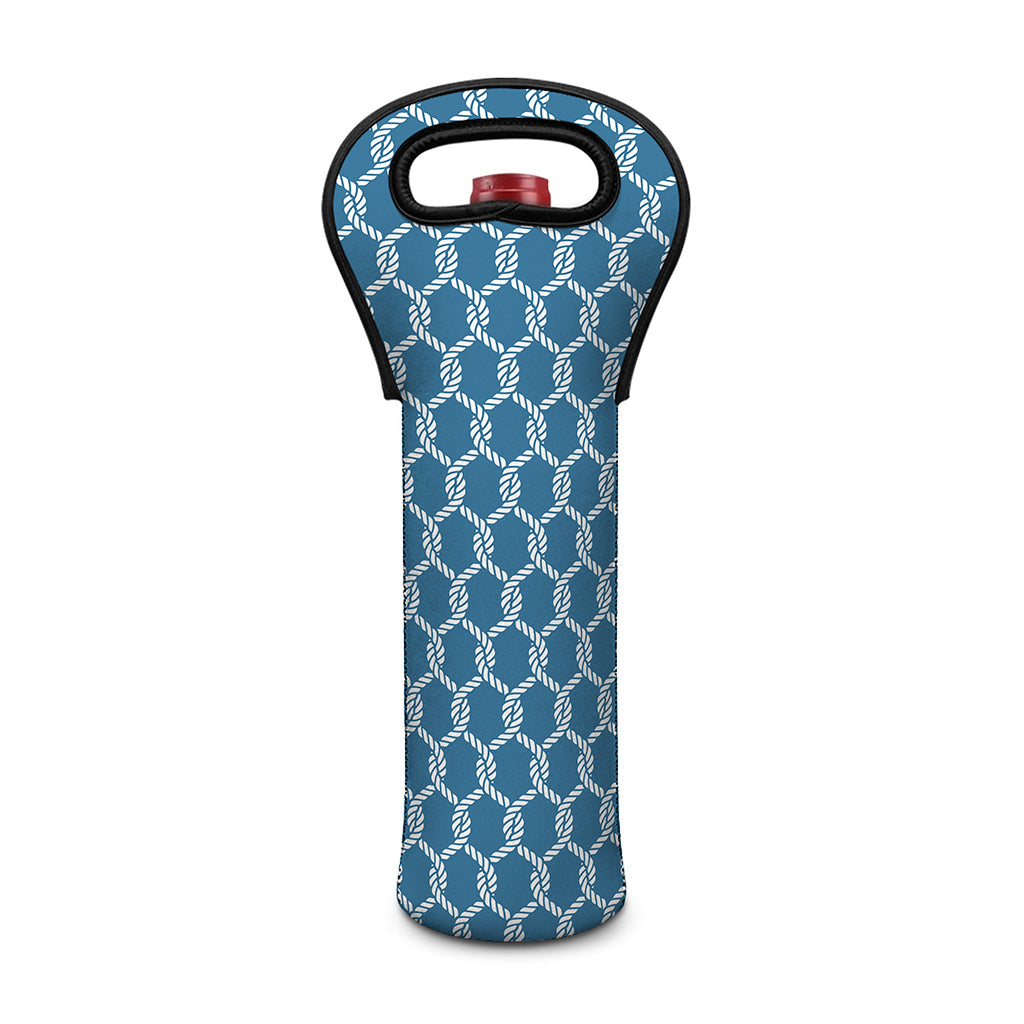 Fishing Rope Knots Pattern Print Single Neoprene Wine Tote