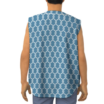 Fishing Rope Knots Pattern Print Sleeveless Baseball Jersey