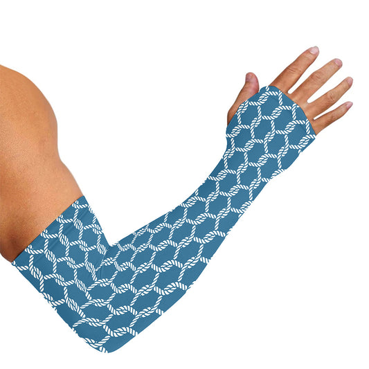 Fishing Rope Knots Pattern Print Sun Protection Arm Sleeves