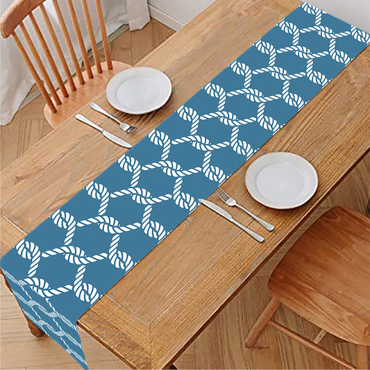 Fishing Rope Knots Pattern Print Table Runner