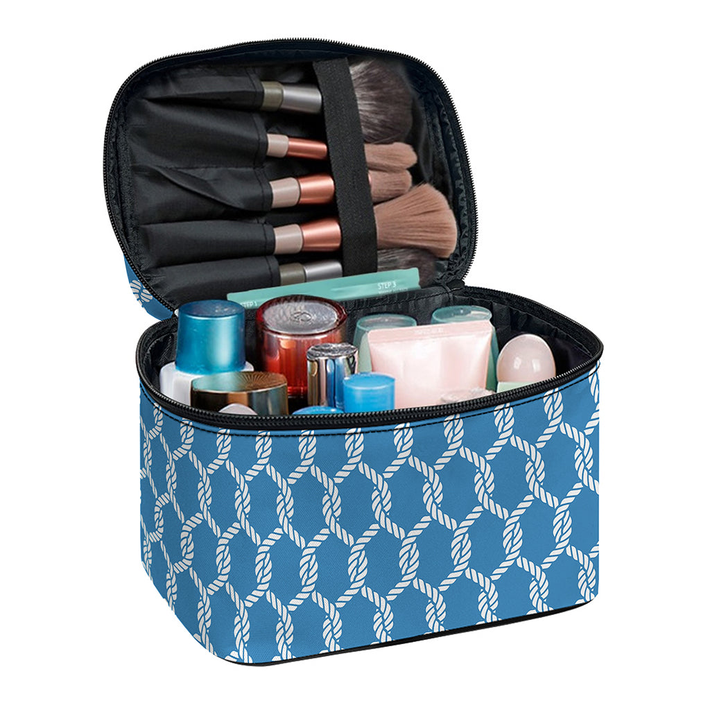 Fishing Rope Knots Pattern Print Travel Makeup Bag