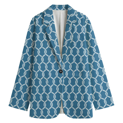 Fishing Rope Knots Pattern Print Women's Blazer