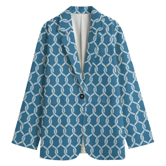 Fishing Rope Knots Pattern Print Women's Blazer