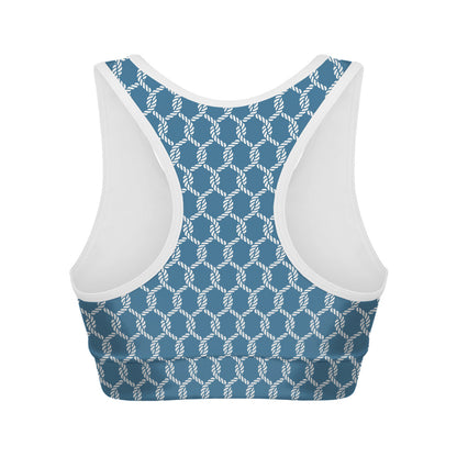 Fishing Rope Knots Pattern Print Women's Sports Bra
