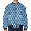 Fishing Rope Knots Pattern Print Zip Sleeve Bomber Jacket