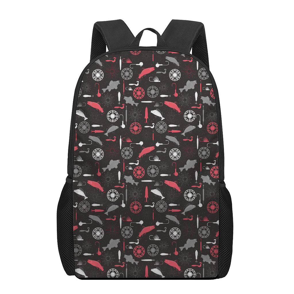 Fishing Theme Pattern Print 17 Inch Backpack