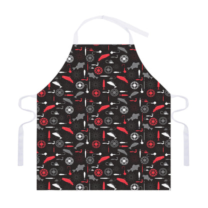Fishing Theme Pattern Print Adjustable Apron