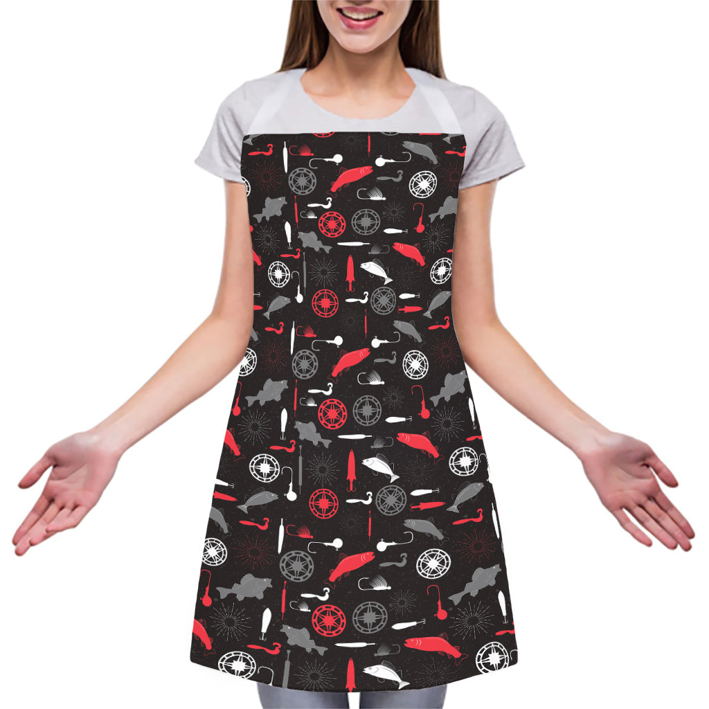 Fishing Theme Pattern Print Adjustable Apron