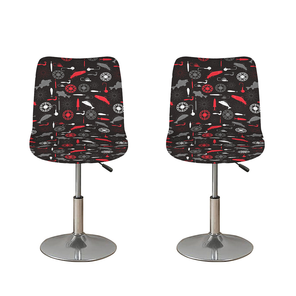 Fishing Theme Pattern Print Bar Stool Covers