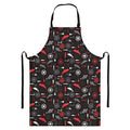Fishing Theme Pattern Print Bib Apron With Pocket