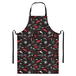 Fishing Theme Pattern Print Bib Apron With Pocket