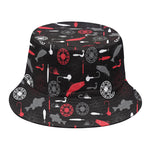 Fishing Theme Pattern Print Bucket Hat