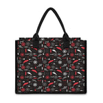 Fishing Theme Pattern Print Canvas Tote Bag