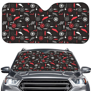 Fishing Theme Pattern Print Car Windshield Sun Shade