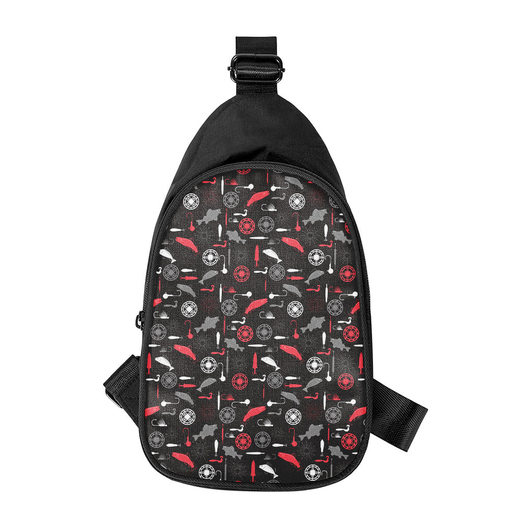 Fishing Theme Pattern Print Chest Bag