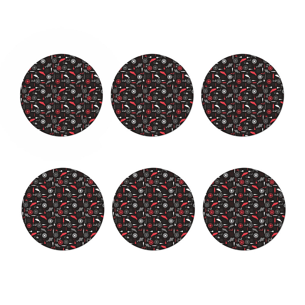 Fishing Theme Pattern Print Coaster Set