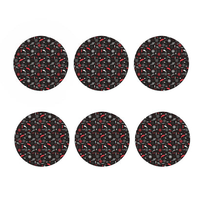 Fishing Theme Pattern Print Coaster Set