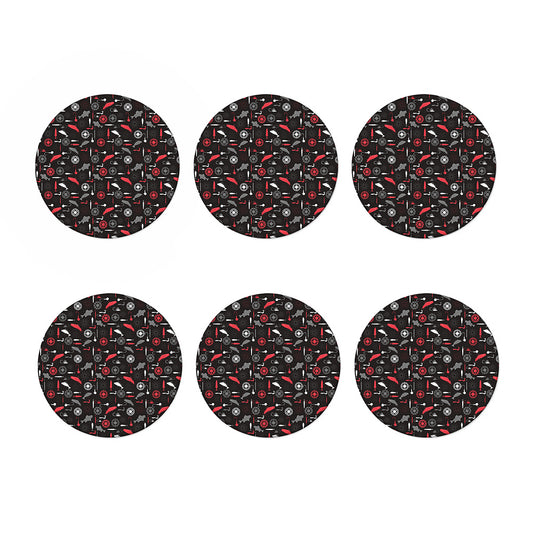 Fishing Theme Pattern Print Coaster Set