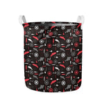 Fishing Theme Pattern Print Collapsible Laundry Basket