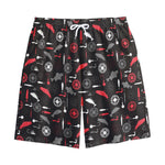 Fishing Theme Pattern Print Cotton Shorts