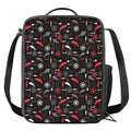 Fishing Theme Pattern Print Crossbody Lunch Bag