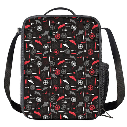 Fishing Theme Pattern Print Crossbody Lunch Bag