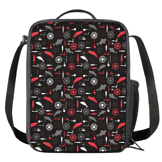 Fishing Theme Pattern Print Crossbody Lunch Bag