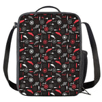 Fishing Theme Pattern Print Crossbody Lunch Bag