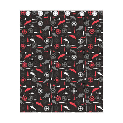 Fishing Theme Pattern Print Curtain