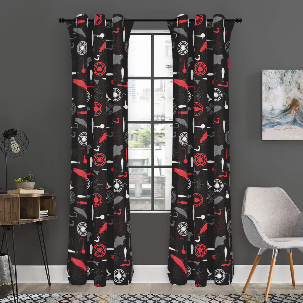 Fishing Theme Pattern Print Curtain