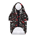 Fishing Theme Pattern Print Dog Zip Up Hoodie