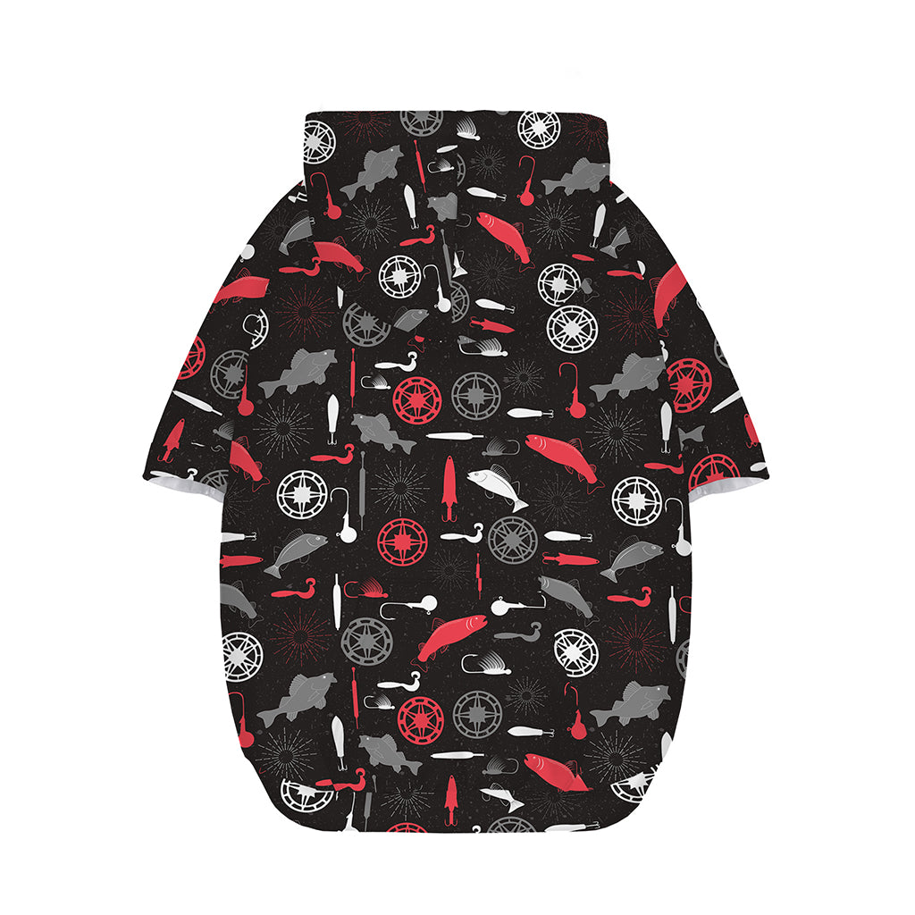 Fishing Theme Pattern Print Dog Zip Up Hoodie