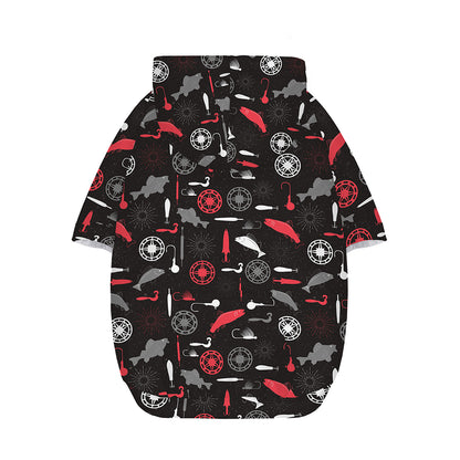 Fishing Theme Pattern Print Dog Zip Up Hoodie