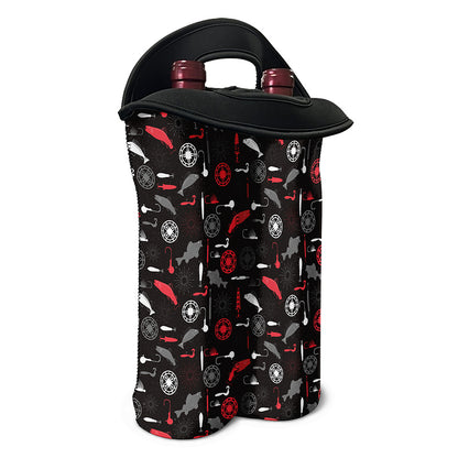 Fishing Theme Pattern Print Double Neoprene Wine Tote