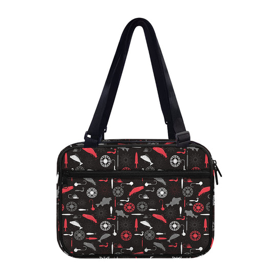 Fishing Theme Pattern Print Double Strap Bible Bag