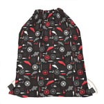 Fishing Theme Pattern Print Drawstring Bag