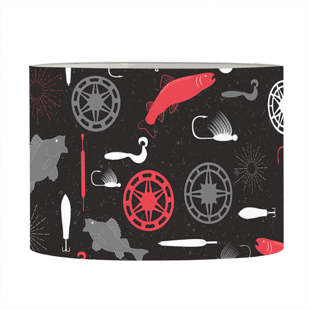 Fishing Theme Pattern Print Drum Lamp Shade