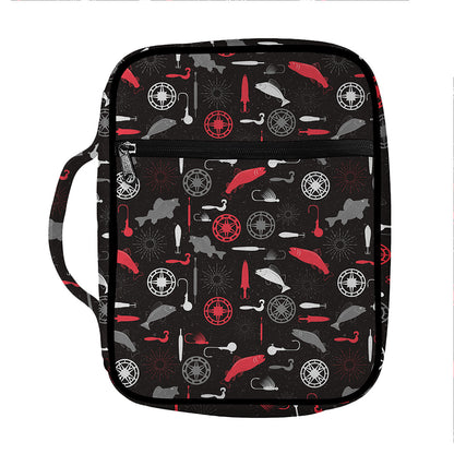 Fishing Theme Pattern Print Front Pocket Bible Bag