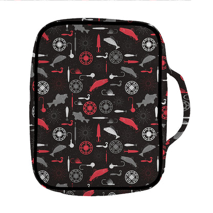 Fishing Theme Pattern Print Front Pocket Bible Bag