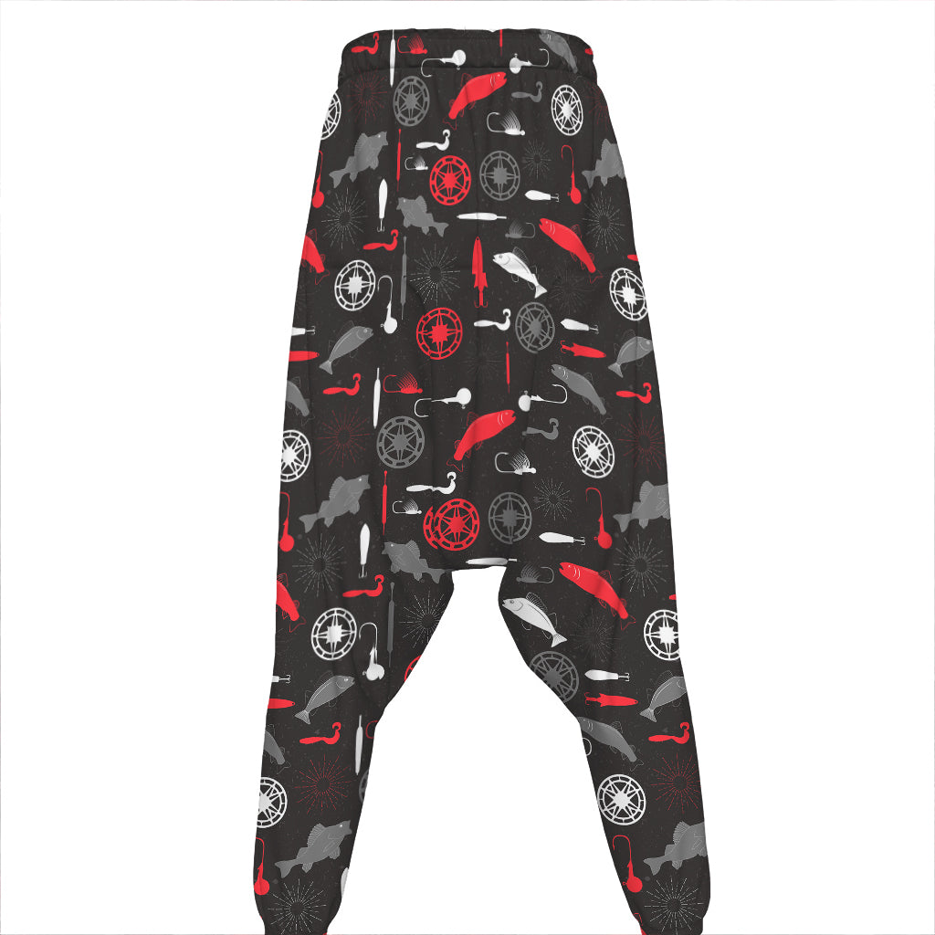 Fishing Theme Pattern Print Hammer Pants