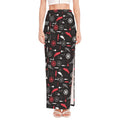 Fishing Theme Pattern Print High Slit Maxi Skirt