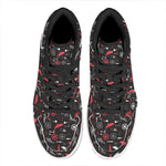 Fishing Theme Pattern Print High Top Leather Sneakers