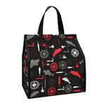 Fishing Theme Pattern Print Insulated Lunch Tote