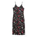 Fishing Theme Pattern Print Jersey Midi Cami Dress