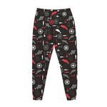 Fishing Theme Pattern Print Jogger Pants