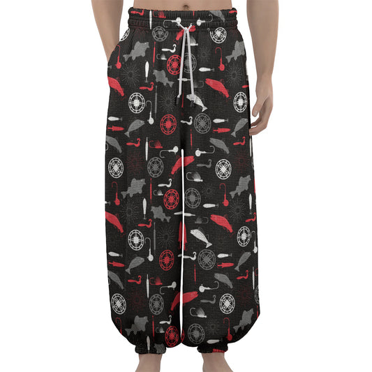 Fishing Theme Pattern Print Lantern Pants
