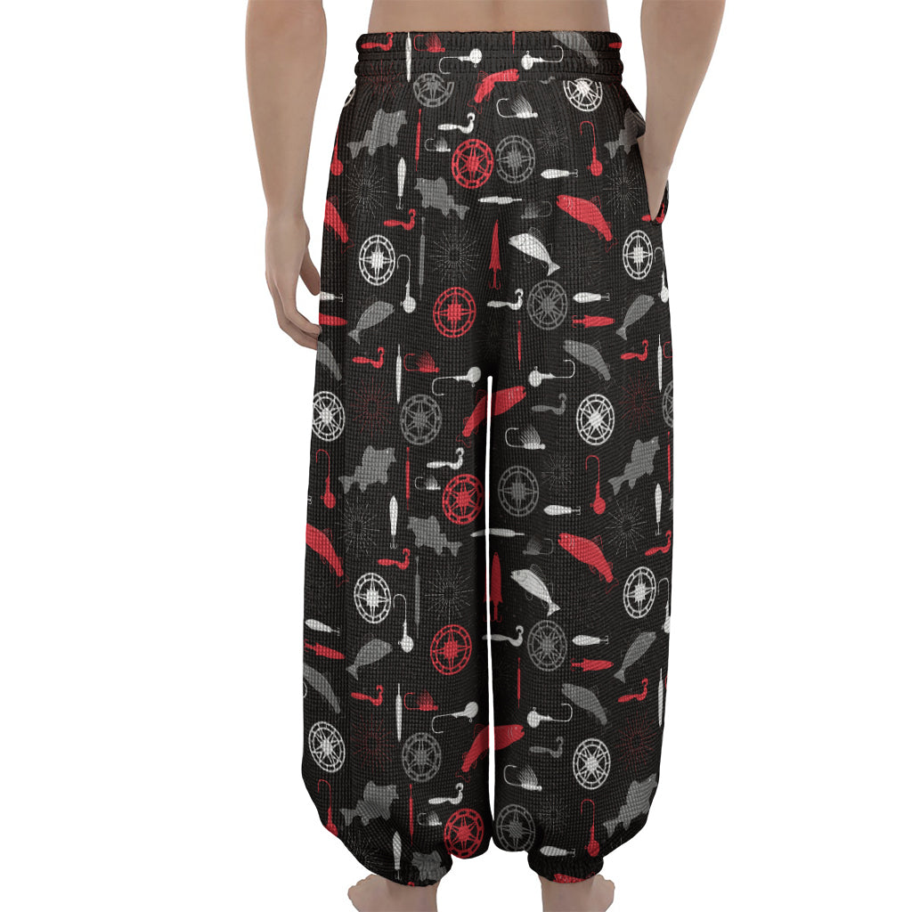 Fishing Theme Pattern Print Lantern Pants
