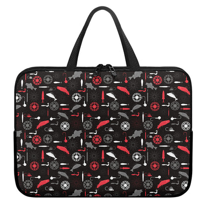 Fishing Theme Pattern Print Laptop Sleeve With Handle