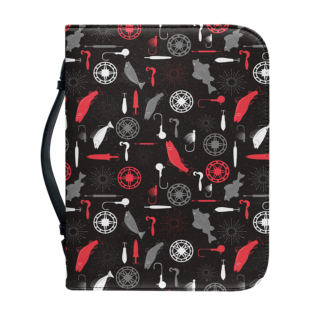 Fishing Theme Pattern Print Leather Bible Cover