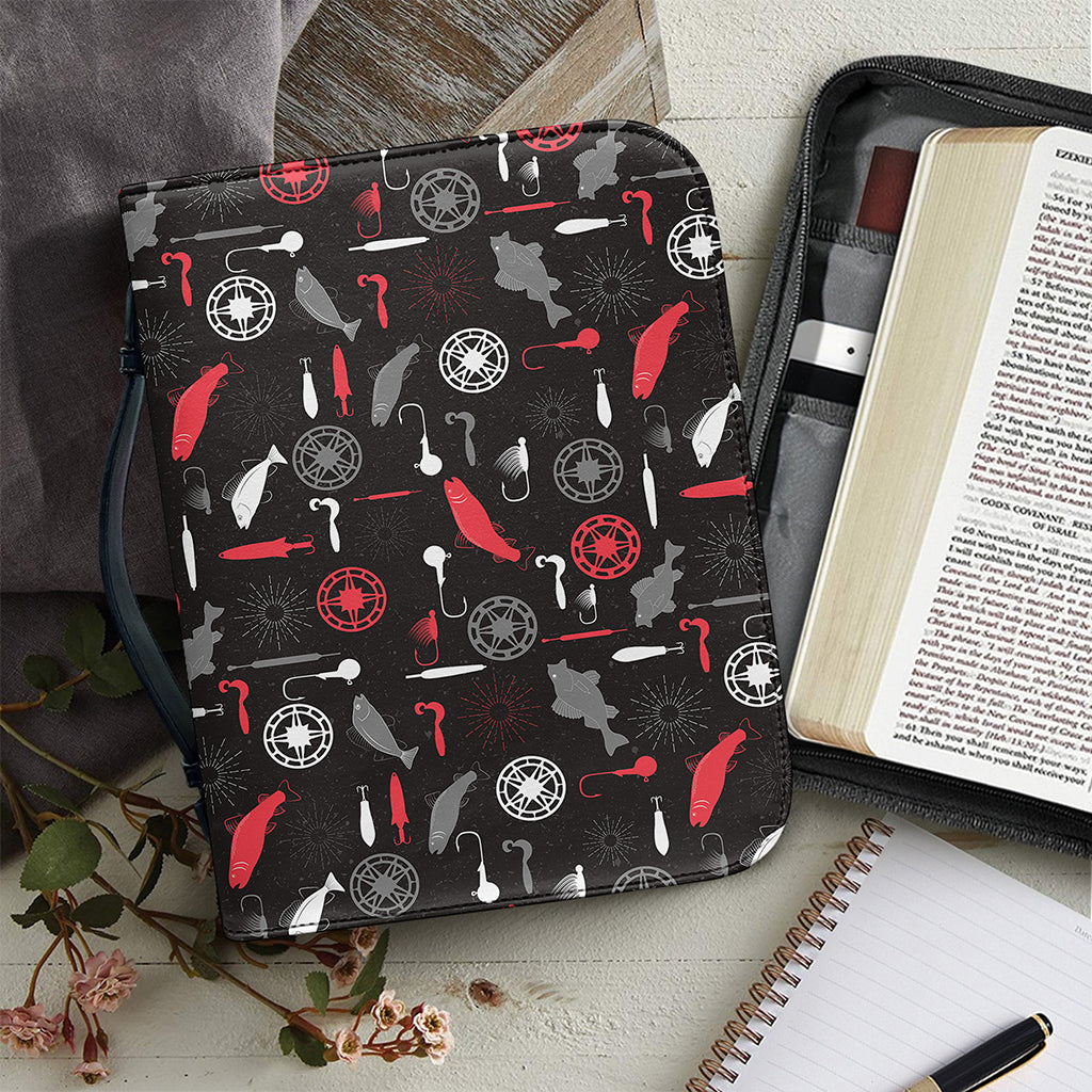 Fishing Theme Pattern Print Leather Bible Cover